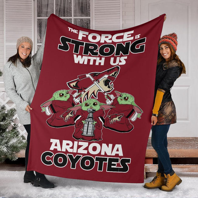 Arizona Coyotes Baby Yoda Fleece Blanket The Force Is Strong 6 - PerfectIvy