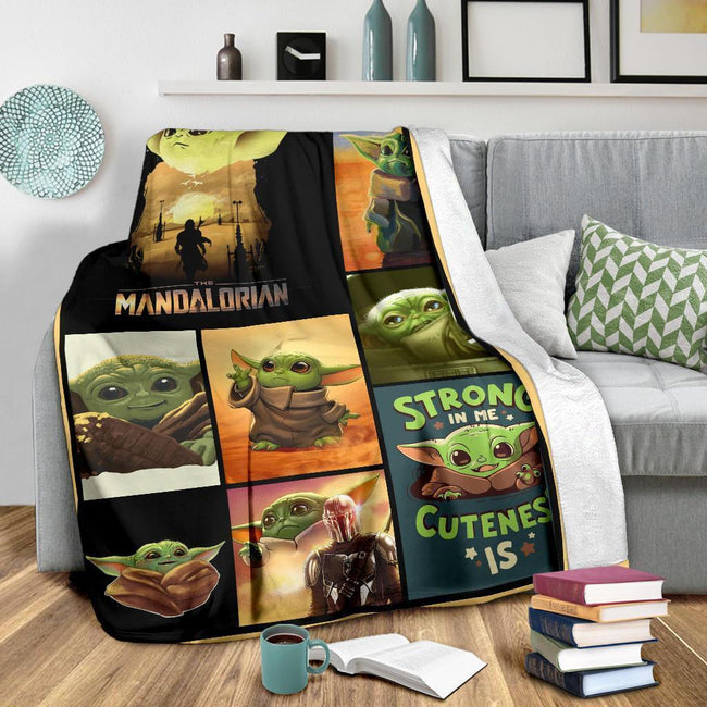 Baby Yoda Fleece Blanket The Child The Mandalorian Funny For Fan 5 - PerfectIvy
