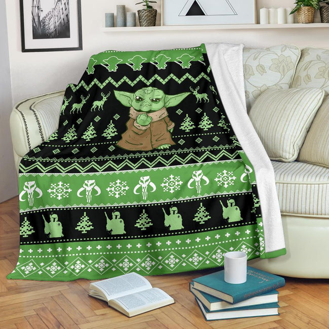 Baby Yoda Ugly Fleece Blanket For Star Wars Mandalorian Fan Gift 2 - PerfectIvy