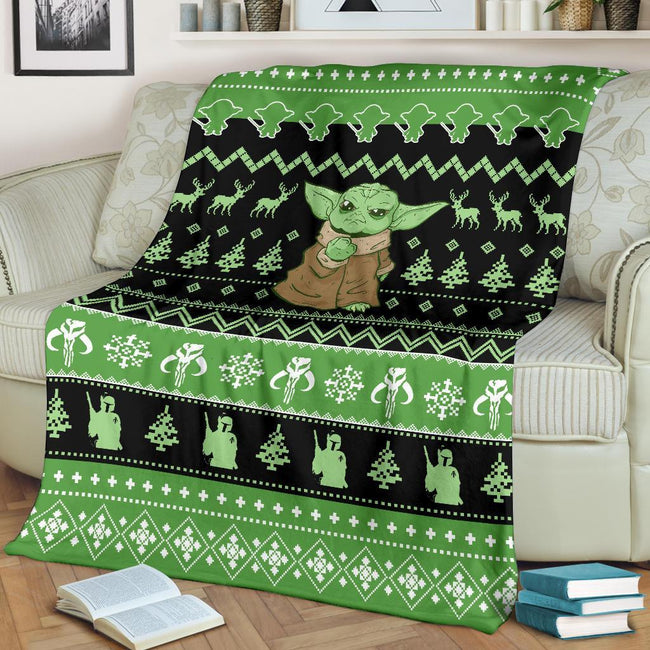 Baby Yoda Ugly Fleece Blanket For Star Wars Mandalorian Fan Gift 3 - PerfectIvy