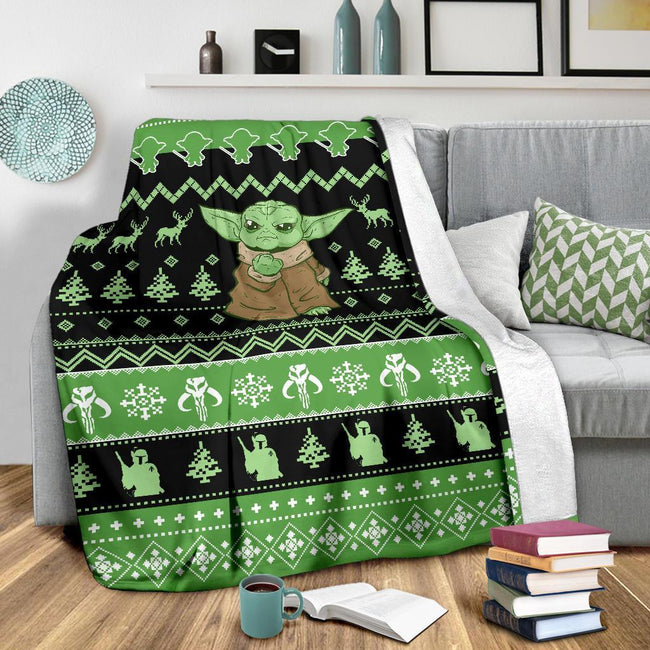 Baby Yoda Ugly Fleece Blanket For Star Wars Mandalorian Fan Gift 4 - PerfectIvy