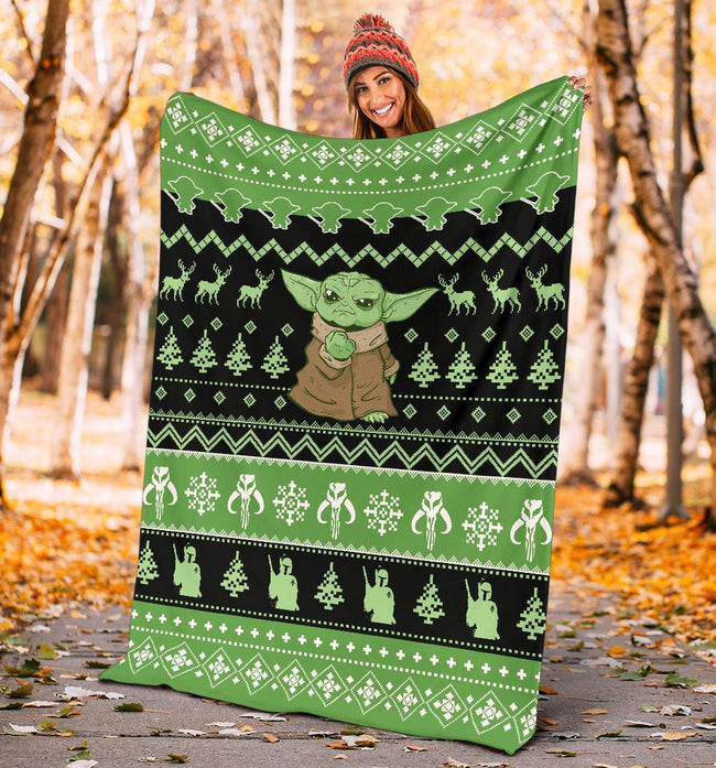 Baby Yoda Ugly Fleece Blanket For Star Wars Mandalorian Fan Gift 5 - PerfectIvy
