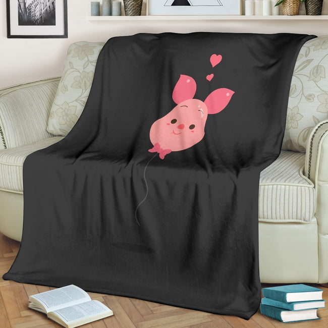 Balloon Piglet Fleece Blanket Funny Cartoon Bedding Decor Gift 2 - PerfectIvy