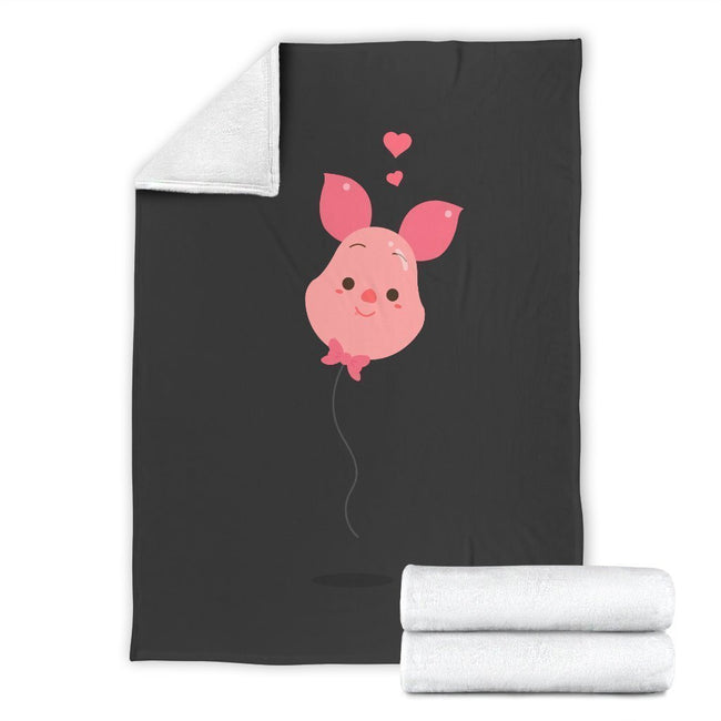 Balloon Piglet Fleece Blanket Funny Cartoon Bedding Decor Gift 4 - PerfectIvy
