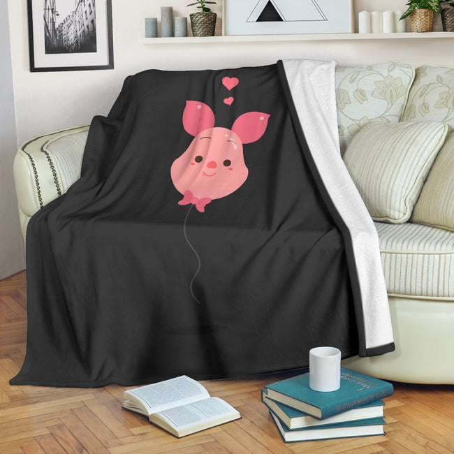 Balloon Piglet Fleece Blanket Funny Cartoon Bedding Decor Gift 1 - PerfectIvy