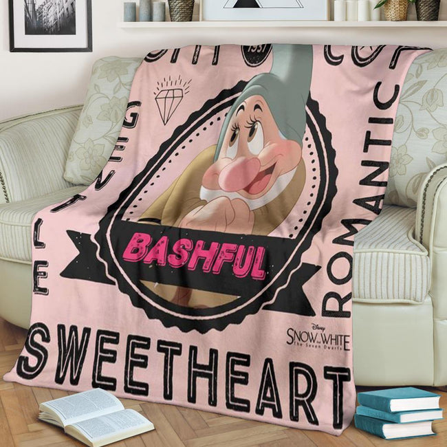 Bashful Dwarf Snow White Fleece Blanket For Bedding Decor 2 - PerfectIvy