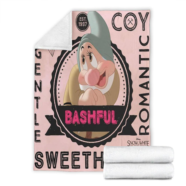 Bashful Dwarf Snow White Fleece Blanket For Bedding Decor 4 - PerfectIvy