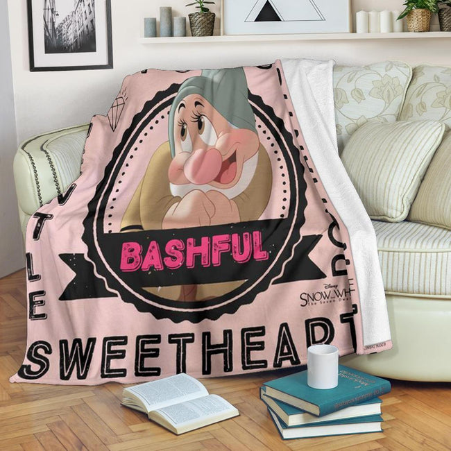 Bashful Dwarf Snow White Fleece Blanket For Bedding Decor 1 - PerfectIvy