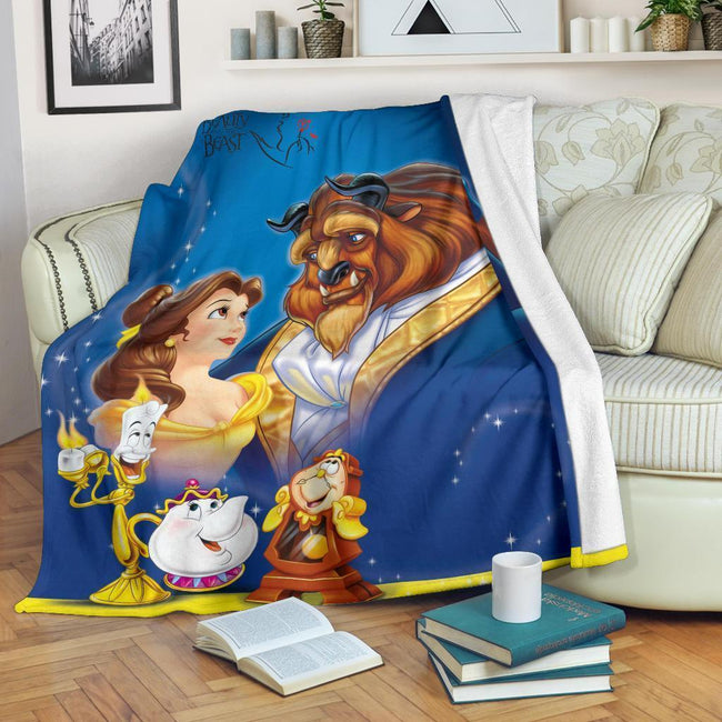 Beauty And The Beast Fleece Blanker Cartoon Fan 2 - PerfectIvy