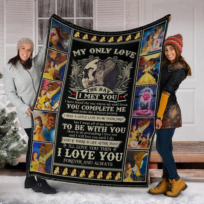 Beauty And The Beast Fleece Blanket My Only Love The Day I Met You 6 - PerfectIvy