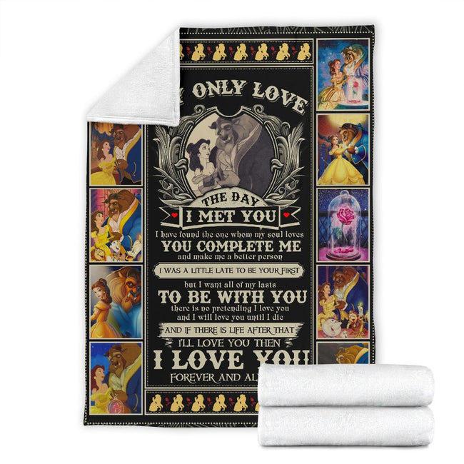Beauty And The Beast Fleece Blanket My Only Love The Day I Met You 7 - PerfectIvy