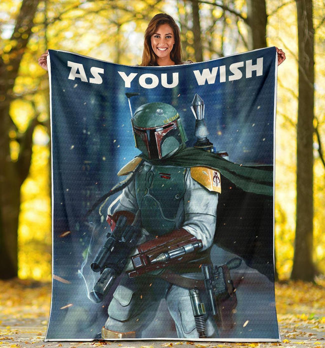 Boba Fett Fleece Blanket As You Wish Star Wars Fan Gift 1 - PerfectIvy