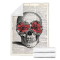 Book Page Skull Fleece Blanket 7 - PerfectIvy
