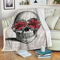 Book Page Skull Fleece Blanket 1 - PerfectIvy
