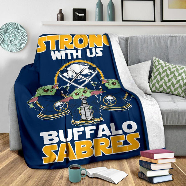 Buffalo Sabres Baby Yoda Fleece Blanket The Force Strong 4 - PerfectIvy