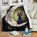 Cat Fleece Blanket I Love You To The Moon And Back 1 - PerfectIvy