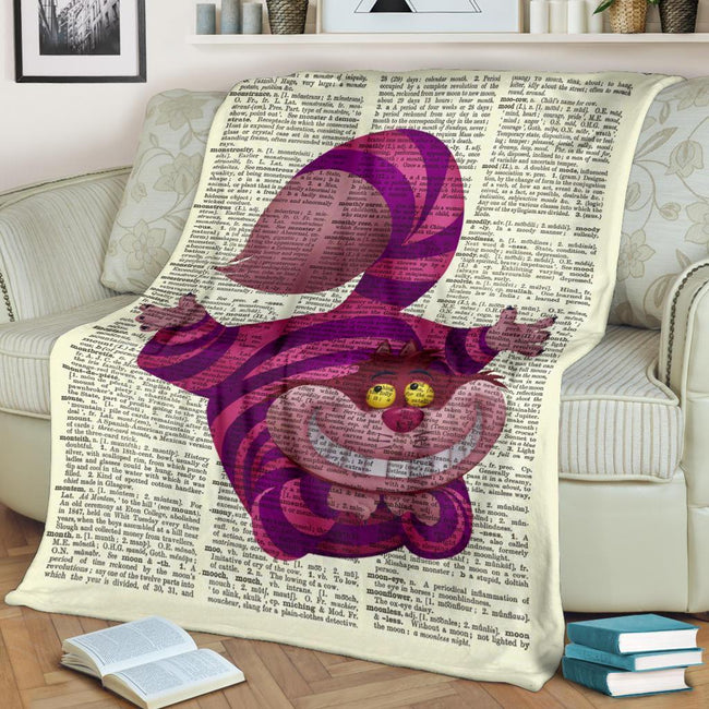 Cheshire Cat Fleece Blanket For Bedding Decor Alice In Wonderland 2 - PerfectIvy