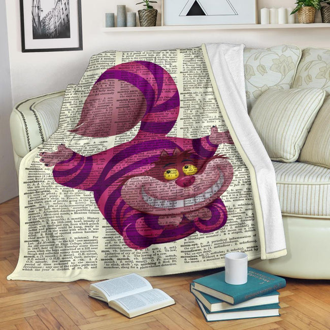 Cheshire Cat Fleece Blanket For Bedding Decor Alice In Wonderland 1 - PerfectIvy
