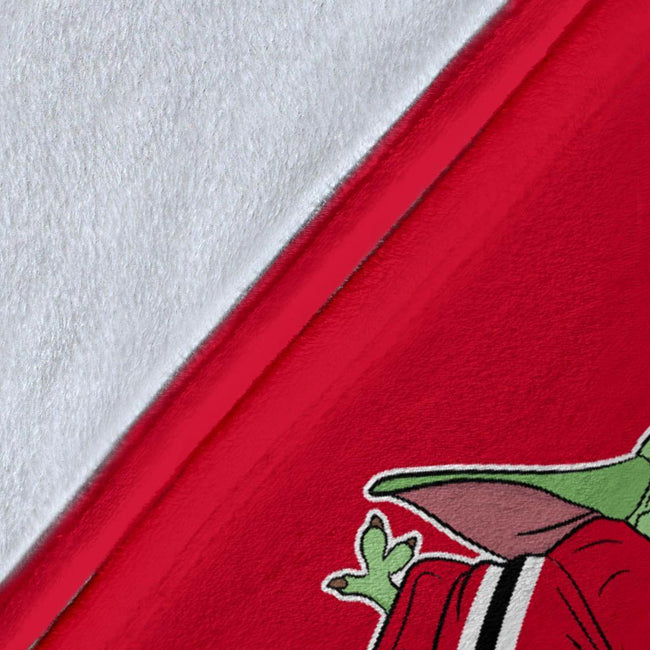 Chicago Blackhawks Baby Yoda Fleece Blanket The Force Is Strong 8 - PerfectIvy