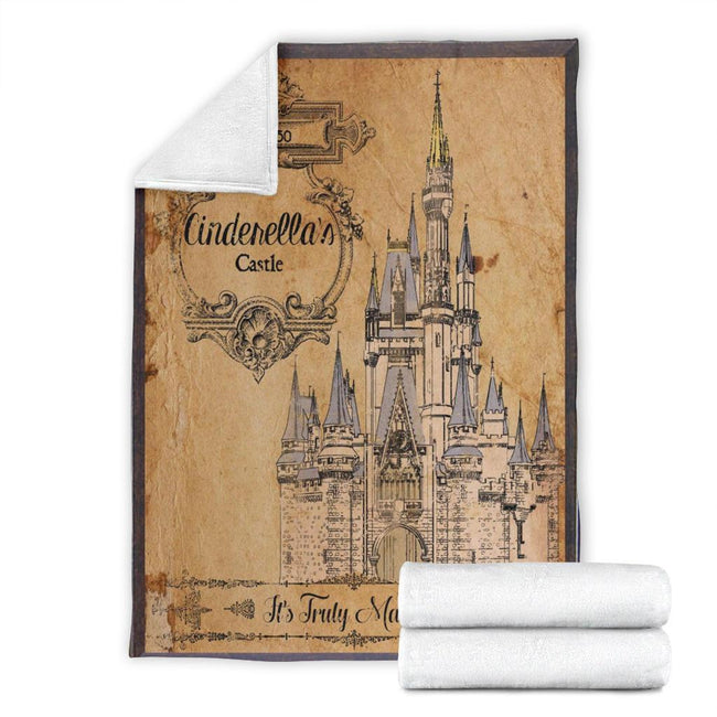 Cinderella's Castle Fleece Blanket For Bedding Decor 4 - PerfectIvy