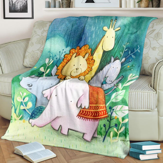 Cute Animals Fleece Blanket Funny Gift Idea 2 - PerfectIvy