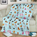 Cute Cats Fleece Blanket Funny Gift Idea 1 - PerfectIvy