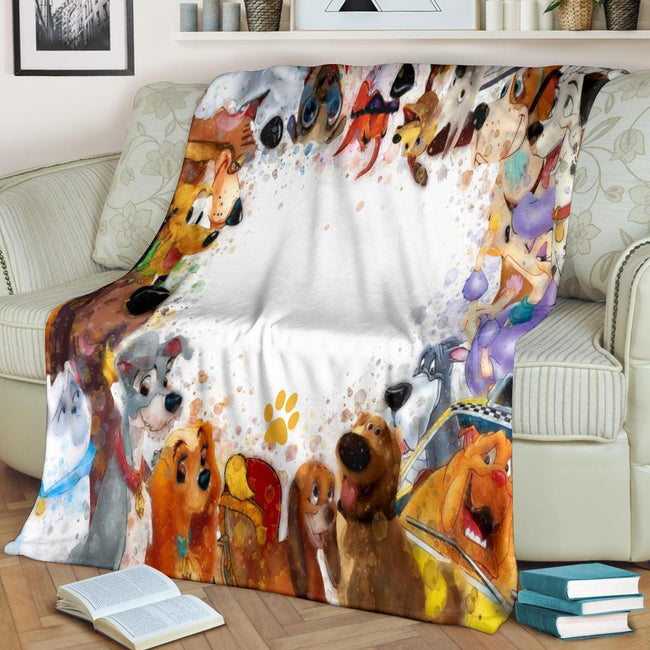 Cute Dog Characters Fleece Blanket For Fan 2 - PerfectIvy