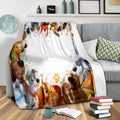 Cute Dog Characters Fleece Blanket For Fan 3 - PerfectIvy