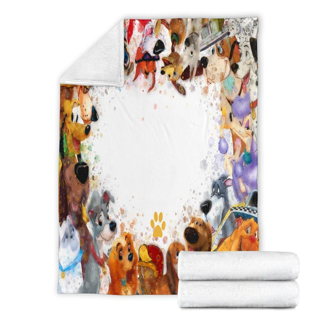 Cute Dog Characters Fleece Blanket For Fan 4 - PerfectIvy