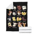 Cute Dogs Fleece Blanket Chibi Style Gift For Dog Lover 4 - PerfectIvy