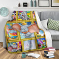 Cute Dumbo Fleece Blanket The Flying Elephant 3 - PerfectIvy