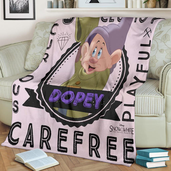 Dopey Dwarf Fleece Blanket For Snow White And 7 Dwarfs Bedding Decor 2 - PerfectIvy