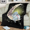 Elephant Fleece Blanket I Love You To The Moon And Back 2 - PerfectIvy