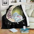 Elephant Fleece Blanket I Love You To The Moon And Back 1 - PerfectIvy