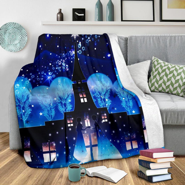 Frozen Castle Fleece Blanket Elsa Anna Fan Gift 3 - PerfectIvy