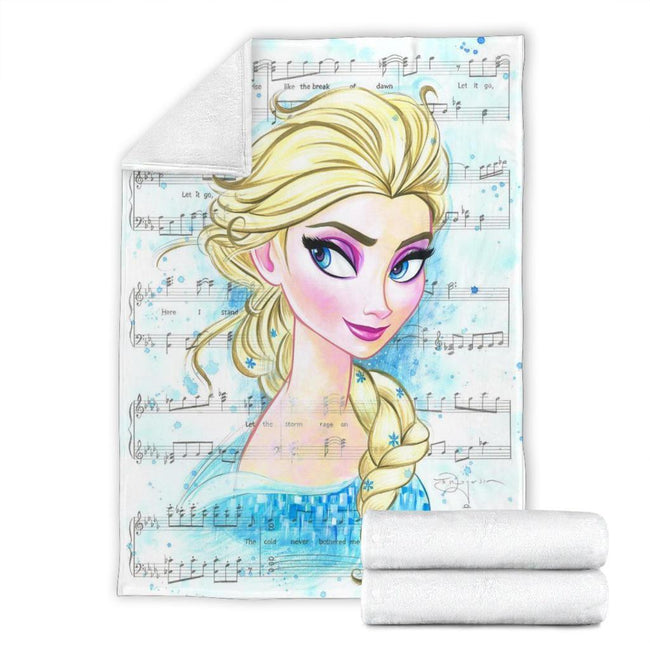 Frozen Song Lyric Elsa Fleece Blanket For Bedding Decor 4 - PerfectIvy