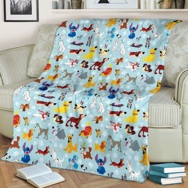 Funny Characters Dogs Fleece Blanket Gift Idea 2 - PerfectIvy