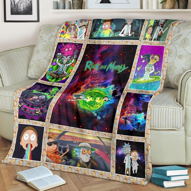 Funny Rick And Morty Fleece Blanket Gift For Fan 2 - PerfectIvy