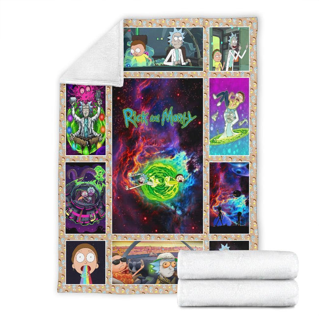 Funny Rick And Morty Fleece Blanket Gift For Fan 1 - PerfectIvy