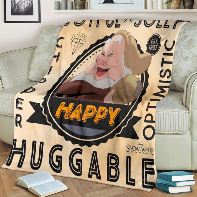 Happy Dwarfs Fleece Blanket Snow White And 7 Dwarfs Bedding Decor 2 - PerfectIvy