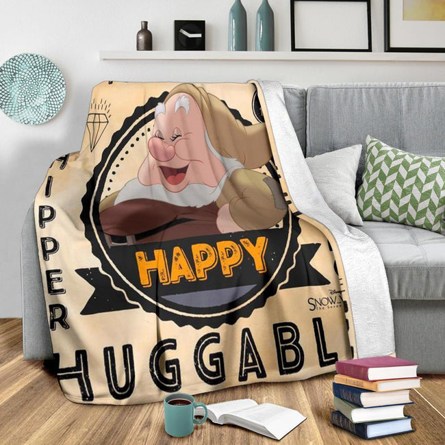 Happy Dwarfs Fleece Blanket Snow White And 7 Dwarfs Bedding Decor 3 - PerfectIvy