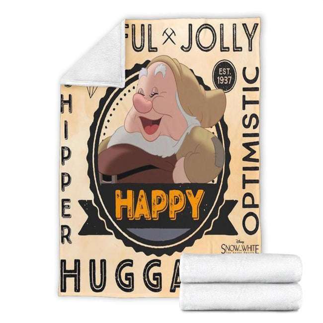 Happy Dwarfs Fleece Blanket Snow White And 7 Dwarfs Bedding Decor 4 - PerfectIvy