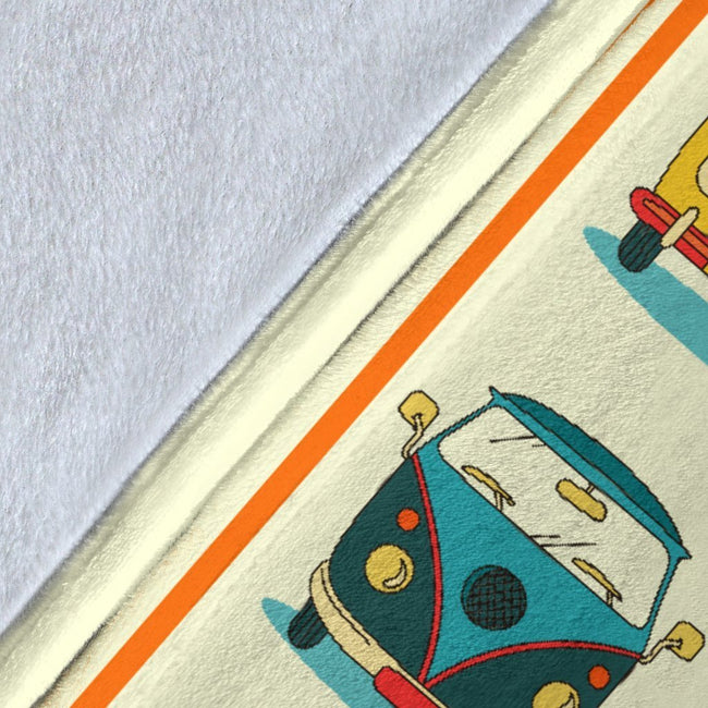 Hippie Van Car Fleece Blanket Funny Gift Idea 5 - PerfectIvy