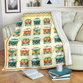 Hippie Van Car Fleece Blanket Funny Gift Idea 1 - PerfectIvy