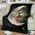I Love You To The Moon And Back Jack Skellington Fleece Blanket 2 - PerfectIvy