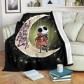 I Love You To The Moon And Back Jack Skellington Fleece Blanket 1 - PerfectIvy