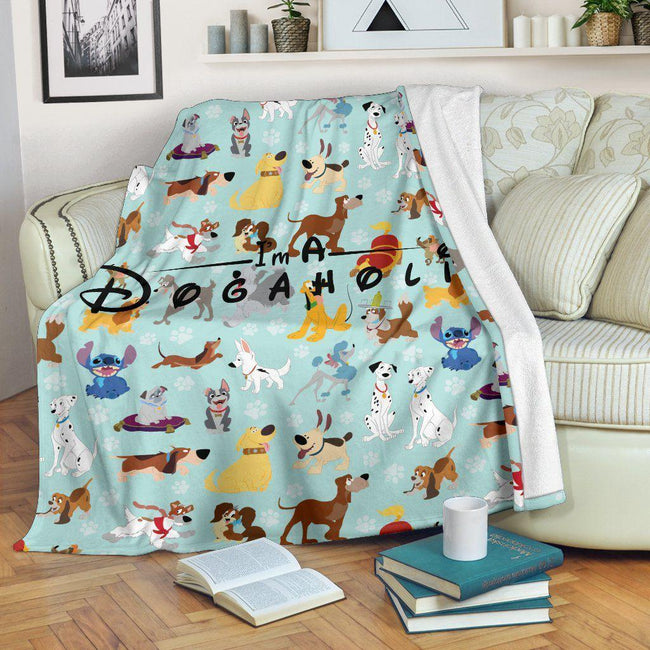 I'm A Dogaholic Fleece Blanket Funny For Dog Lover 1 - PerfectIvy