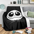 Jack Skellington Face Fleece Blanket Gift Idea 3 - PerfectIvy