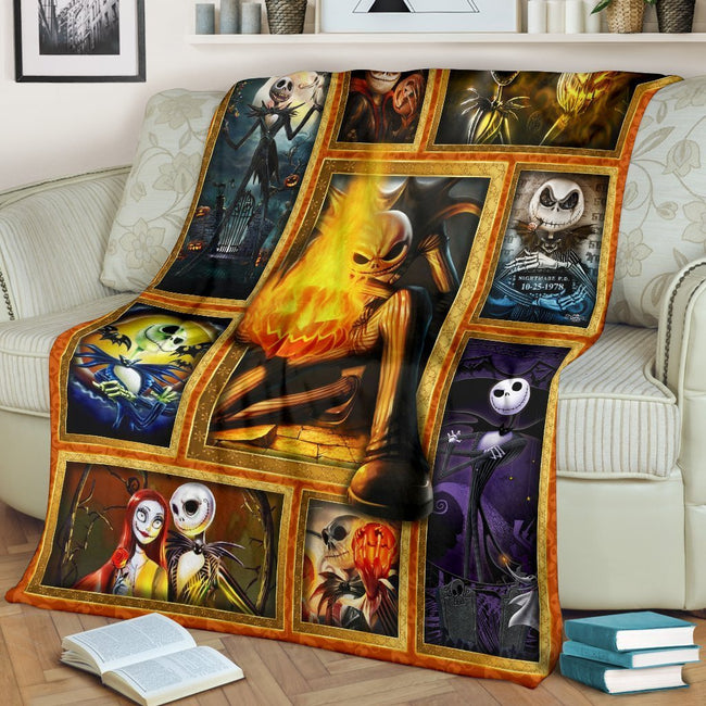 Jack Skellington Hold Fire Fleece Blanket Gift Idea For Fan 2 - PerfectIvy