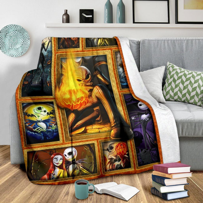 Jack Skellington Hold Fire Fleece Blanket Gift Idea For Fan 3 - PerfectIvy